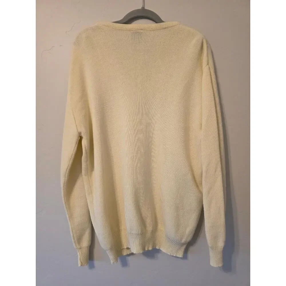 🍀 Vintage Blarney Castle Ireland Knit V-Neck Sweater | Made in Ireland | L